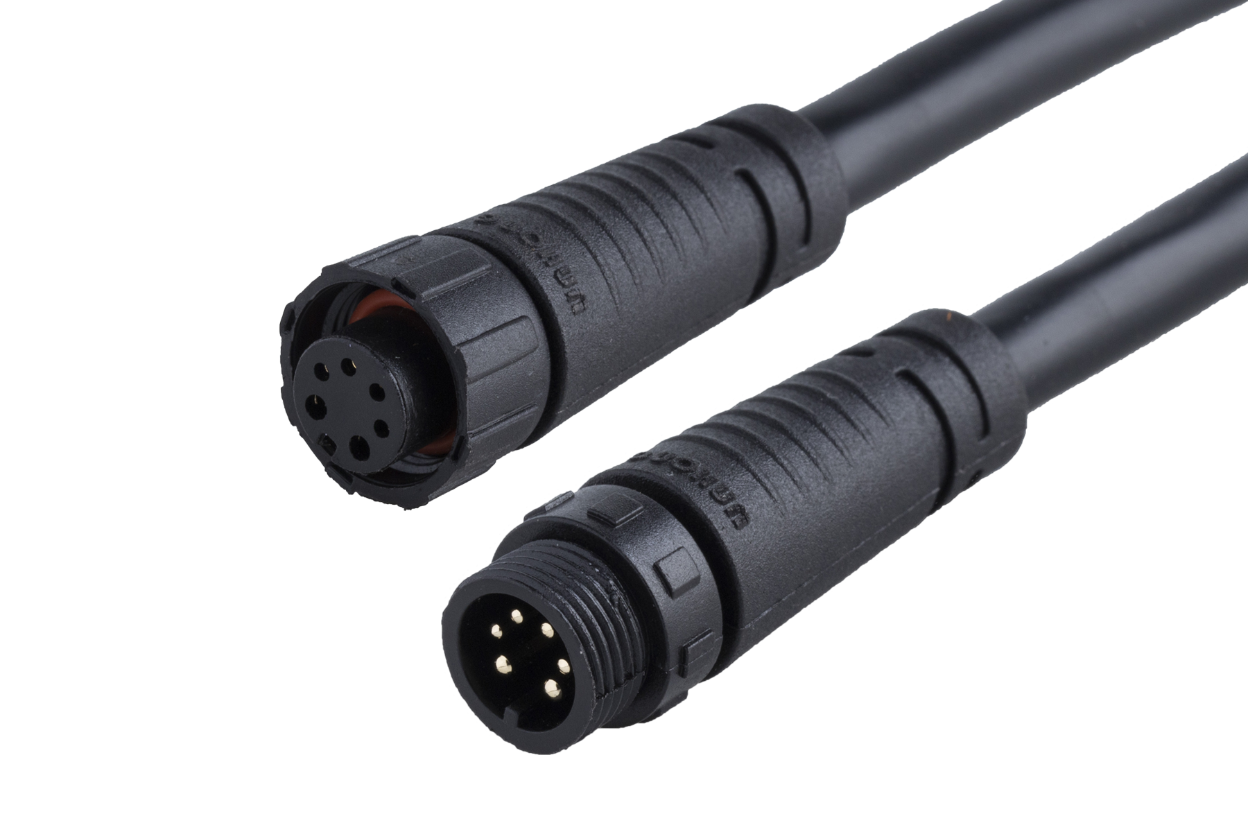 M12插針端防水連接器2~8芯